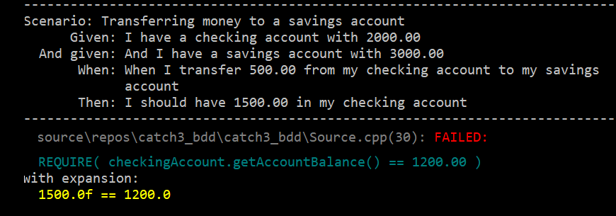 BDD with using Catch2